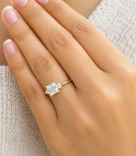 Load image into Gallery viewer, IGI Certified Princess Cut And Round Cut Sides Diamond Engagement Ring Three Stone Style Wedding ring 14k Solid White Gold 2.00ctw
