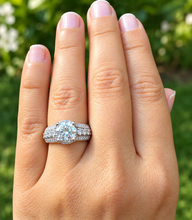 Load image into Gallery viewer, Round Moissanite Hidden Halo Engagement Ring 14K White Gold 2.70 CT
