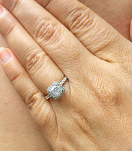 Load image into Gallery viewer, GIA Certified Natural Cushion And Round Cut Diamond Engagement Ring Halo Wedding Ring Women&#39;s Bridal Ring For Her 14k Solid White Gold 1.70ctw
