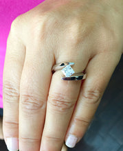 Load image into Gallery viewer, GIA Certified Natural Princess Cut Diamond Engagement Ring Tension Set 14k Solid And Heavy White Gold Bridal Wedding Ring Solitaire 1.00ct
