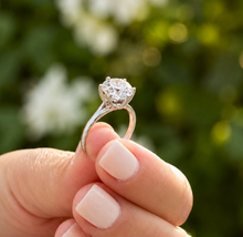 Load image into Gallery viewer, Round Cut Diamond Engagement Ring Crown Prong Style Solitaire IGI Certified Split Shank 14k Solid White Gold Wedding Bridal Ring 3.00ct
