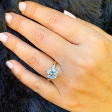 Load image into Gallery viewer, GIA Certified Natural Round Cut Diamond Engagement Ring Solitaire Style Bridal Ring Minimalist Wedding Ring 14k Solid Yellow Gold 1.50ct
