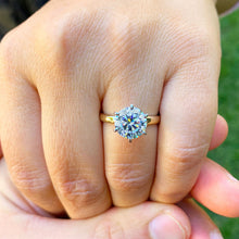 Load image into Gallery viewer, GIA Certified Natural Round Cut Diamond Engagement Ring Solitaire Style Bridal Ring Minimalist Wedding Ring 14k Solid Yellow Gold 1.50ct
