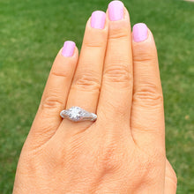 Load image into Gallery viewer, GIA Certified Natural Round Cut Diamond Engagement Ring Bridal Ring Antique Style Wedding Ring 14k Solid White Gold Propose Ring 1.15ctw

