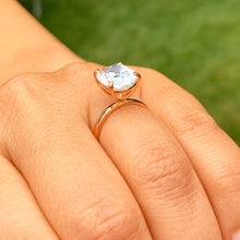 Load image into Gallery viewer, IGI Certified Cushion Cut Diamond Engagement Ring Solitaire Wedding Ring Four Prong Bridal Ring 14K Solid Rose Gold Propose Ring 4.00 G-VS2
