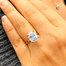 Load image into Gallery viewer, IGI Certified Cushion Cut Diamond Engagement Ring Solitaire Wedding Ring Four Prong Bridal Ring 14K Solid Rose Gold Propose Ring 4.00 G-VS2
