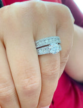 Load image into Gallery viewer, GIA Certified Natural Round Cut Diamond Engagement Ring And Matching Band 14k Solid White Gold Wedding Bridal Set Ring And Band 2.70ctw
