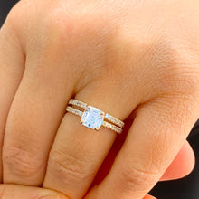 Load image into Gallery viewer, GIA Certified Natural Asscher Cut and Round Cut Diamond Engagement Ring And Matching Wedding Bridal Ring Set 14K Solid Yellow Gold 1.40ctw
