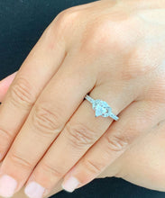 Load image into Gallery viewer, GIA Certified Pear Shape and Round Cut Sides Natural Diamond Engagement Ring Deco Antique Style Wedding Ring In 14k solid white gold 1.15ctw
