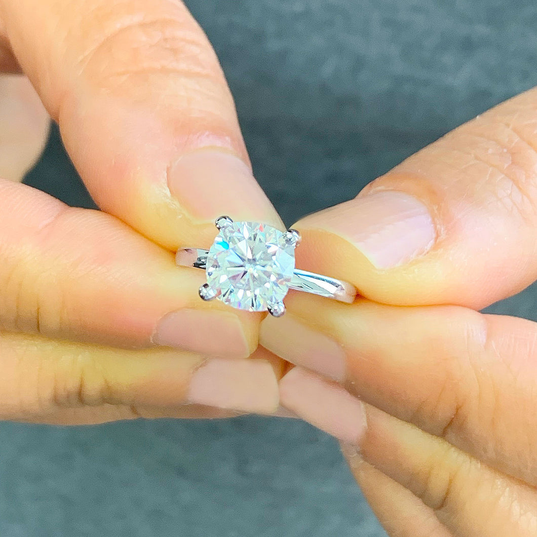 GIA Certified Natural Round Cut Diamond Engagement Ring Solitaire Wedding Ring Four prong set Bridal Ring 14k White Gold Propose Ring 1.50ct