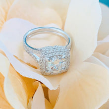 Load image into Gallery viewer, GIA Certified Natural Round Cut Diamond Engagement Ring Halo Bridal Ring Split Shanks Wedding Ring 14k Solid White Gold Propose Ring 2.50ctw
