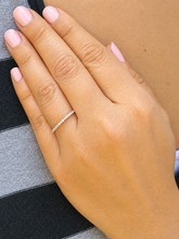 Load image into Gallery viewer, Round Cut Cvd Diamond Band Half Eternity Anniversary Band Bridal Gift Prong Engagement Ring Gold Band Ring 1.7mm 14k White Gold 0.30ctw
