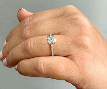 Load image into Gallery viewer, 14K Solid White Gold Round Cut Natural Diamond Engagement Ring Prong 1.35ct
