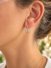 Load image into Gallery viewer, Emerald Cut Moissanite Stud Earrings Bezel set Style 14k Solid Yellow Solid Gold 6.00ctw Lever Back Setting Earrings Gift For Her Jewelry
