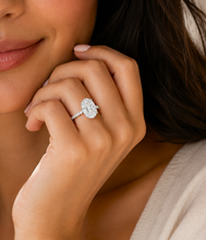 Load image into Gallery viewer, IGI Certified Oval Shape And Round Cut Diamond Engagement Ring Halo Style Wedding Ring Women's Bridal Ring 14K Solid White Gold 5.25ctw
