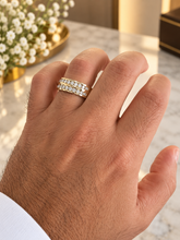 Load image into Gallery viewer, Round Cut Cvd Diamonds Ring Men's 14K Solid And Heavy Yellow Gold Diamond Band Channel Set Style Men's Wedding Ring Band For Him 2.00ctw
