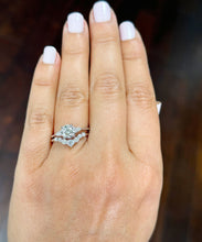 Load image into Gallery viewer, 14k Solid White Gold Round And Pear Natural Diamond Engagement Ring And Band 1.90ctw
