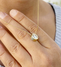 Load image into Gallery viewer, GIA Certified Round Cut Natural Diamond Pendant And Chain Solitaire Minimalist Bezel Set 14k Solid Yellow Gold Necklace And Chain Gift 1.50
