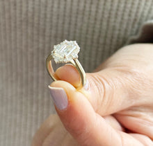Load image into Gallery viewer, Emerald And Round Cut Diamond Engagement Ring IGI Certified 14k Solid Yellow Gold Deco Halo Style Bridal Propose Wedding Ring 2.40ctw F-VS2
