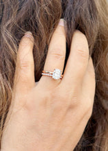 Load image into Gallery viewer, Cushion Cut And Round Cut Sides Diamond IGI Certified Engagement Ring And Matching Band 14k Solid Rose Gold Halo Wedding Ring 3.20ctw G-VS2
