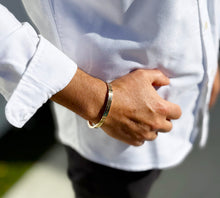 Load image into Gallery viewer, Men&#39;s Cuff Bangle 14K or 18K Solid and Very Heavy White Gold or Yellow Gold or Rose Gold 6mm Width Tapers Up Design High Polish Finish
