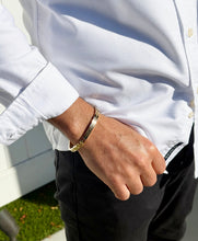 Load image into Gallery viewer, Men&#39;s Cuff Bangle 14K or 18K Solid and Very Heavy White Gold or Yellow Gold or Rose Gold 6mm Width Tapers Up Design High Polish Finish
