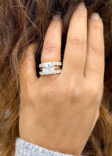 Load image into Gallery viewer, Cushion Cut Moissanite And Round Cut Sides Engagement Ring And Matching Band Set In 14k Solid Yellow And White Gold Wedding Bridal Set 6.00ctw
