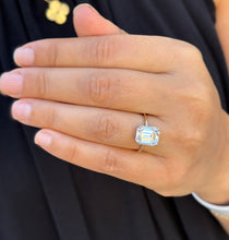 Load image into Gallery viewer, Emerald Cut Moissanite Solitaire Ring Set In 14K Solid And Heavy Yellow Gold Wedding Ring Four Prong Set Bridal Ring Minimalist For Her 5.00
