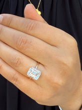 Load image into Gallery viewer, Emerald Cut Moissanite Solitaire Ring Set In 14K Solid And Heavy Yellow Gold Wedding Ring Four Prong Set Bridal Ring Minimalist For Her 5.00
