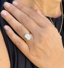 Load image into Gallery viewer, Emerald Cut Moissanite Solitaire Ring Set In 14K Solid And Heavy Yellow Gold Wedding Ring Four Prong Set Bridal Ring Minimalist For Her 5.00
