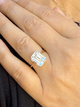 Load image into Gallery viewer, Emerald Cut Moissanite Solitaire Ring Set In 14K Solid And Heavy Yellow Gold Wedding Ring Four Prong Set Bridal Ring Minimalist For Her 5.00
