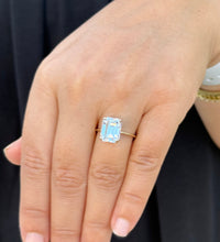 Load image into Gallery viewer, Emerald Cut Moissanite Solitaire Ring Set In 14K Solid And Heavy Yellow Gold Wedding Ring Four Prong Set Bridal Ring Minimalist For Her 5.00
