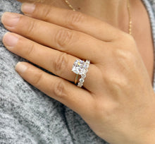 Load image into Gallery viewer, Cushion Cut And Round Cut Sides Diamond Engagement Ring And Matching Band IGI Certified 14K Solid Yellow Gold Wedding Bridal Ring Set 5.00ct
