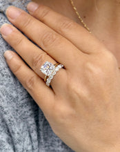 Load image into Gallery viewer, Cushion Cut And Round Cut Sides Diamond Engagement Ring And Matching Band IGI Certified 14K Solid Yellow Gold Wedding Bridal Ring Set 5.00ct
