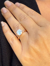 Load image into Gallery viewer, Round Cut Moissanite Engagement Ring Solitaire Bridal Ring 14k Solid Rose Gold Wedding Ring Six prong set Moissanite Solitaire 3.00ct

