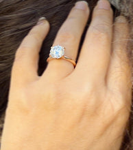 Load image into Gallery viewer, Round Cut Moissanite Engagement Ring Solitaire Bridal Ring 14k Solid Rose Gold Wedding Ring Six prong set Moissanite Solitaire 3.00ct
