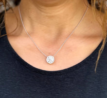 Load image into Gallery viewer, Round Cut Moissanite Pendant And Chain Solitaire Minimalist Dainty Halo Style 14k Solid White Gold Necklace And Chain Wedding Gift 3.25ct
