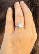 Load image into Gallery viewer, Round Cut Diamond Engagement Ring And Matching Band Solitaire IGI Certified Crown Set Style In 14k Solid Rose Gold Wedding Bridal Ring 3.20ctw

