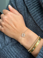 Load image into Gallery viewer, Star of David CVD Diamond Bracelet 14k Solid Yellow Gold Hand Chain Delicate Diamond David Star Bracelet Diamond Bracelet Minimalist 0.30ctw
