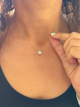 Load image into Gallery viewer, Round Cut Moissanite Pendant And Chain Solitaire Minimalist Dainty Style 14k Solid White Gold Necklace And Chain Wedding Gift For Her 1.50ct
