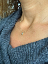 Load image into Gallery viewer, Asscher Cut Diamond Bezel Set Solitaire Necklace and Chain IGI Certified 14k Solid Yellow Gold Pendant And Chain Bridal Wedding Gift 1.00ct
