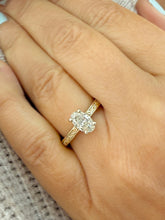 Load image into Gallery viewer, Oval Shape Diamond And Round Sides Engagement Ring IGI Certified 14k Solid Yellow Gold Bridal Ring Wedding Ring Deco Antique Style 1.00ct
