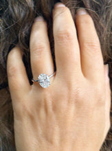 Load image into Gallery viewer, Oval Cut Diamond And Round Sides Engagement Ring IGI Certified 14k Solid White Gold Bridal Ring Wedding Ring Hidden Halo Style 3.15ctw
