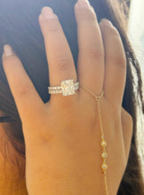 Load image into Gallery viewer, Radiant Cut And Round Cut Sides Diamond IGI Certified Engagement Ring And Matching Band 14k Solid White Gold Inner Halo Wedding Set 5.20ctw
