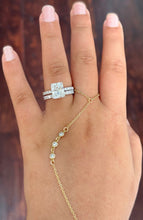 Load image into Gallery viewer, Radiant Cut And Round Cut Sides Diamond IGI Certified Engagement Ring And Matching Band 14k Solid White Gold Inner Halo Wedding Set 5.20ctw
