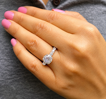 Load image into Gallery viewer, IGI Certified Round Cut Diamond Engagement Ring Eternity Style Bridal Wedding Ring 14k Solid White Gold 4.00ctw F-VS2
