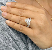 Load image into Gallery viewer, Elongated Cushion Cut And Round Cut Sides Diamond Engagement Ring And Matching Band IGI Certified 14K Solid Yellow Gold Wedding Ring 5.00ct
