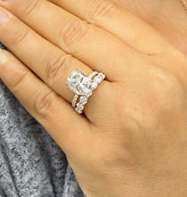 Load image into Gallery viewer, Elongated Cushion Cut And Round Cut Sides Diamond Engagement Ring And Matching Band IGI Certified 14K Solid Yellow Gold Wedding Ring 5.00ct
