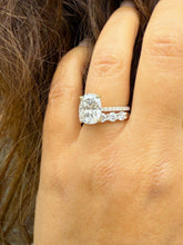 Load image into Gallery viewer, Elongated Cushion Cut And Round Cut Sides Diamond Engagement Ring And Matching Band IGI Certified 14K Solid Yellow Gold Wedding Ring 5.00ct
