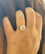 Load image into Gallery viewer, Round Cut Diamonds Engagement Ring IGI Certified Crown Six Prong Crown Setting Solitaire Wedding Bridal Ring Set In 14K Yellow Gold 3.00ct
